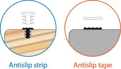 Antislipstrip versus antislip tape
